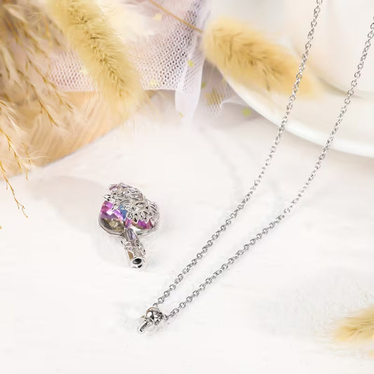 Cylindrical Dragonfly Colorful Memorial Pet Urn Necklace Set - 1 piece