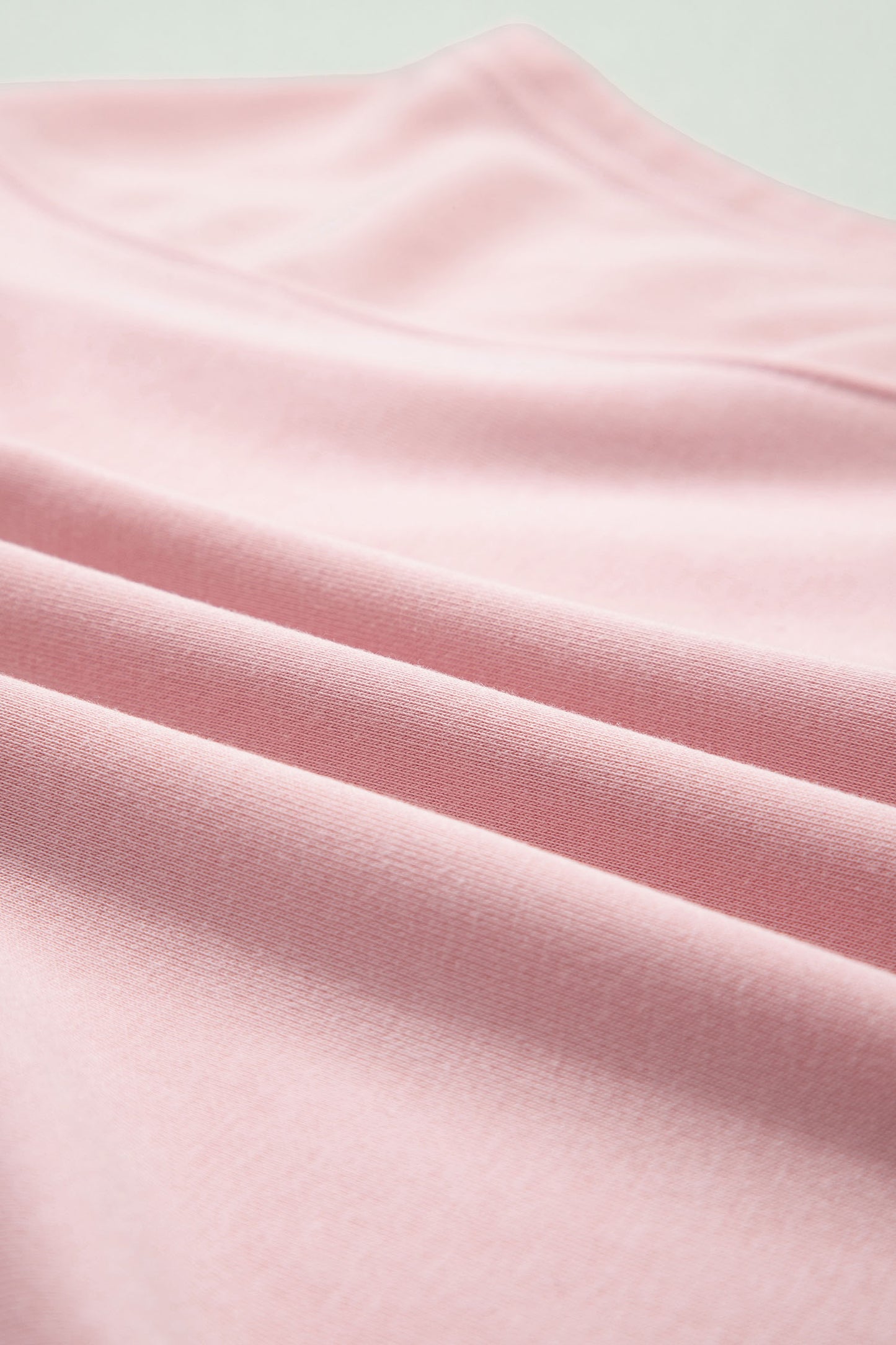 Light Pink Solid Color Loose Tee Drawstring Wide Leg Pants 2pcs Outfit