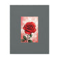 Red Rose Vertical Matte Canvas Print — Romantic Floral Wall Art