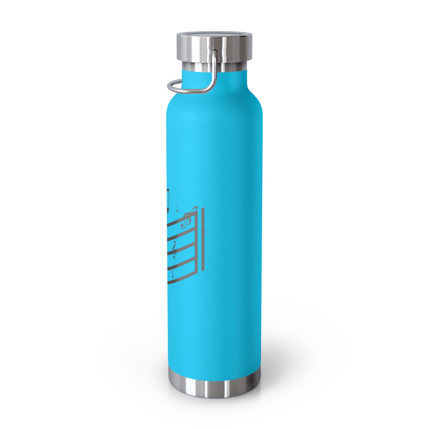 22oz Insulated Water Bottle — Red Musical Notes Stainless Steel Vacuum Bottle