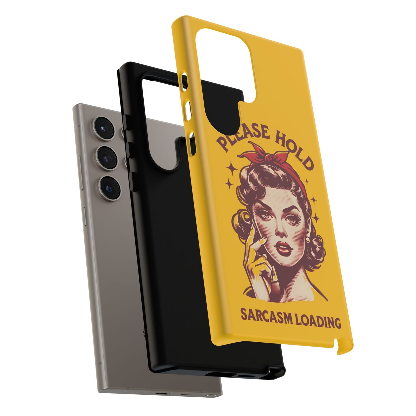 Phone Case - "Please Hold, Sarcasm Loading" Retro Pin-Up Tough Case