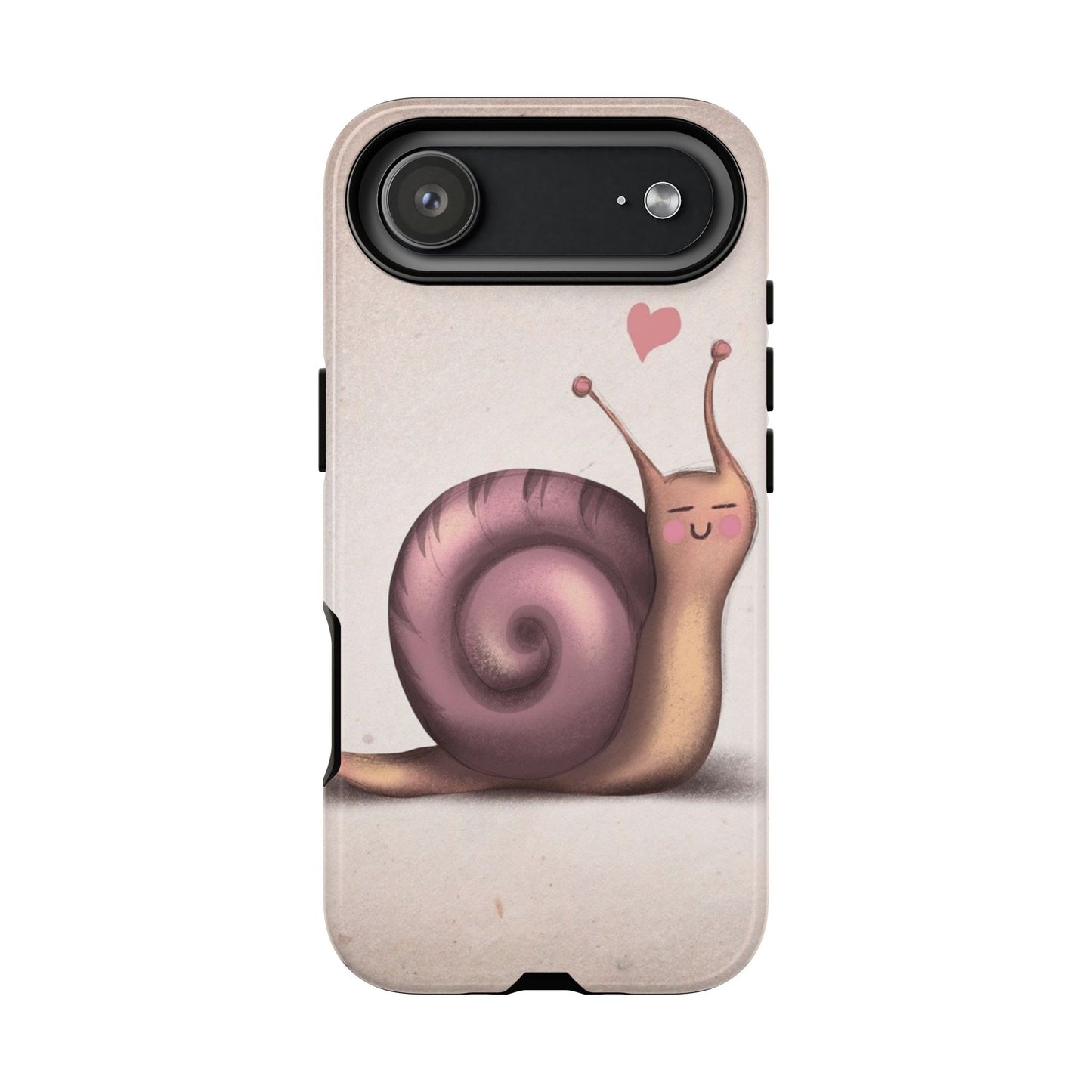 Cute Snail Phone Case — Pink Heart Cartoon Protective iPhone Cover