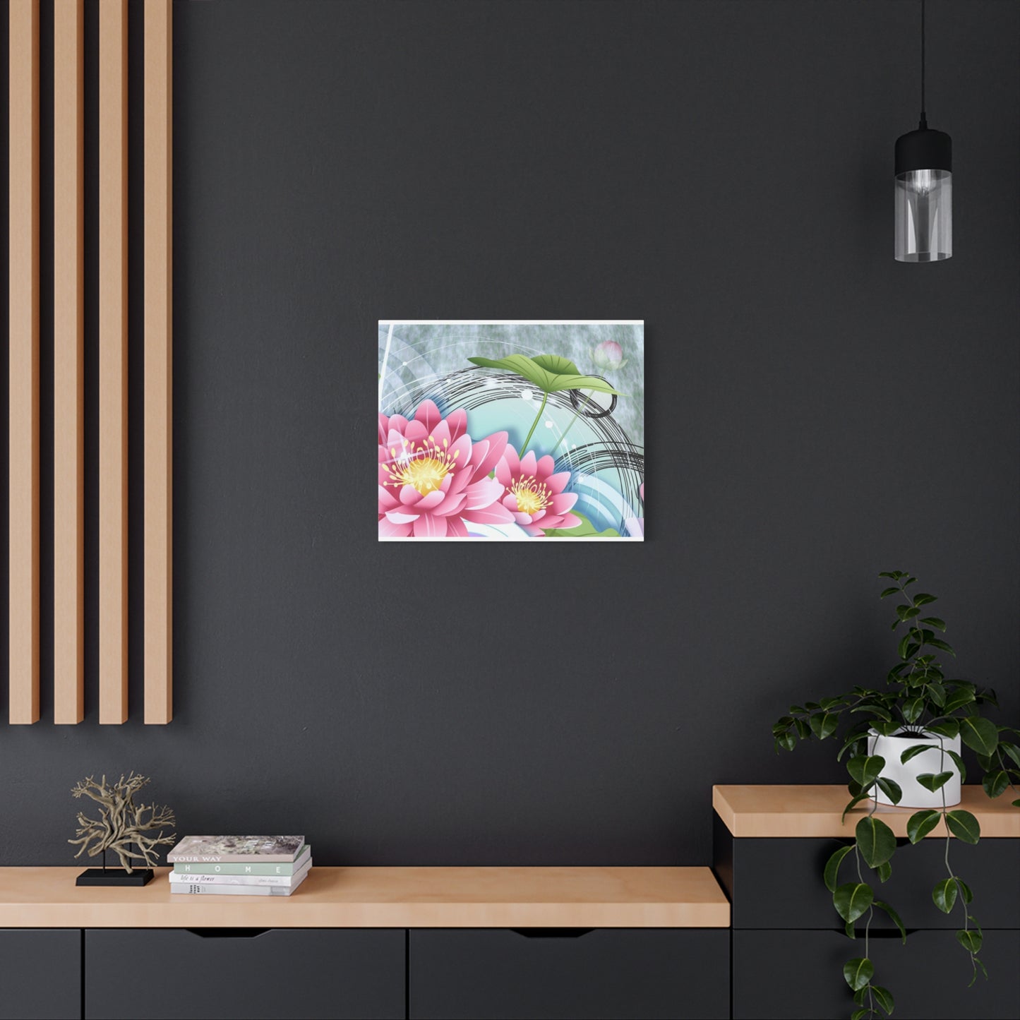 Lotus Blossom Matte Canvas Wall Art — Stretched 1.25" Decorative Print