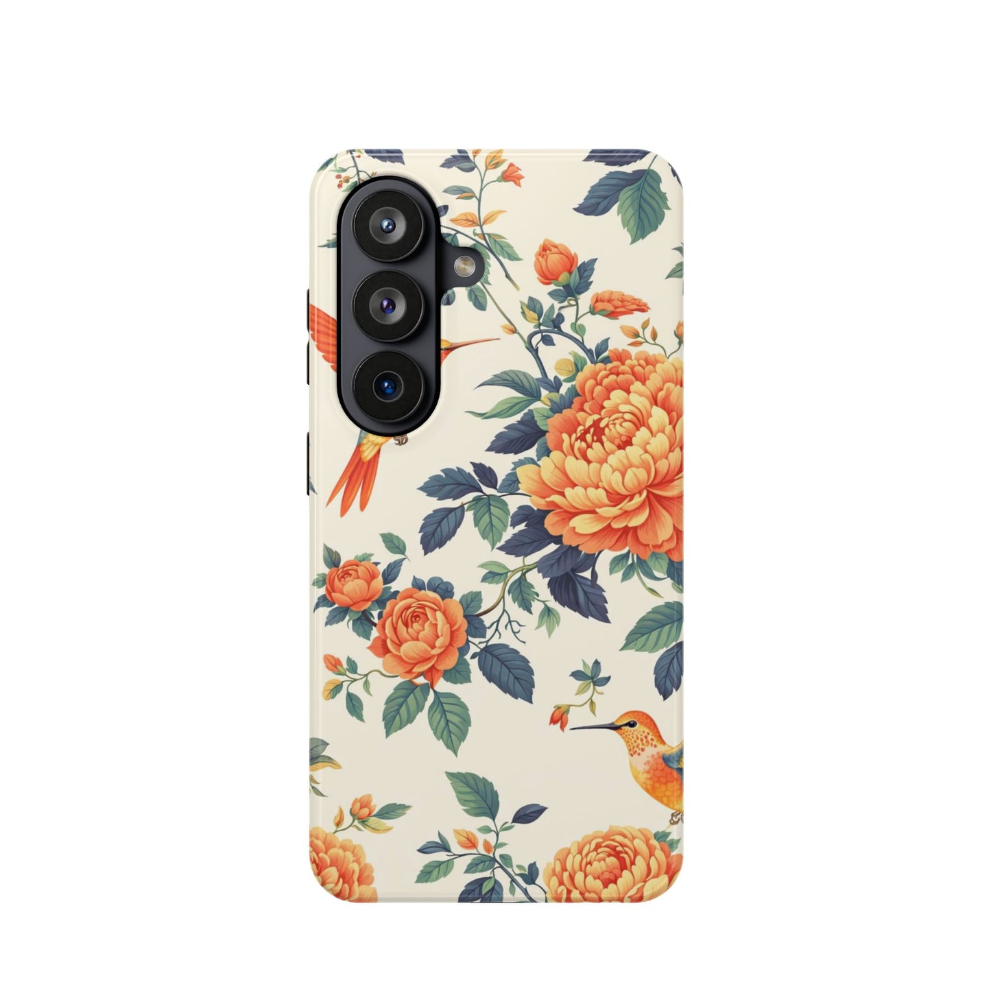 Floral Hummingbird Magnetic Phone Case — Impact-Resistant Protective Cover