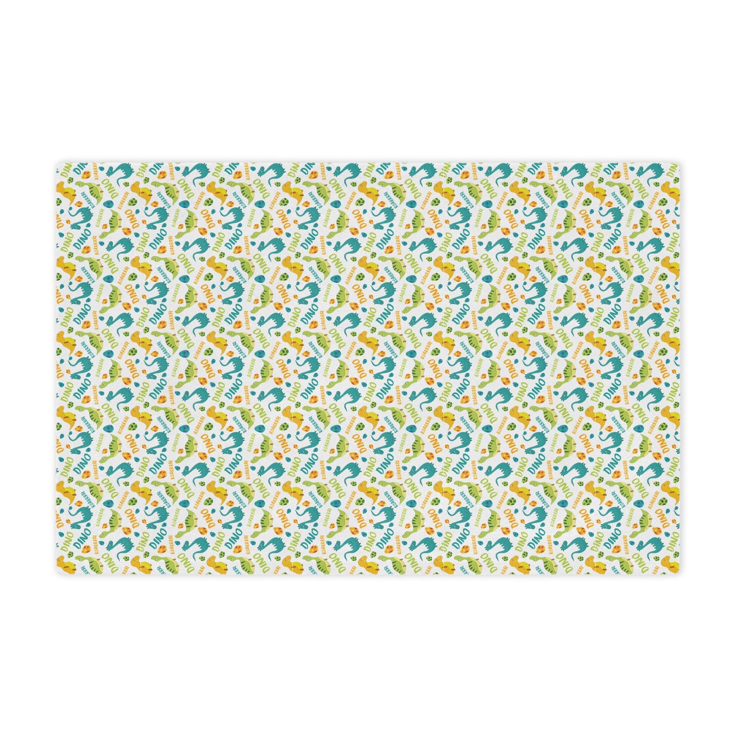 Baby Footprint Minky Blanket — Soft Dinosaur Pattern Nursery Throw
