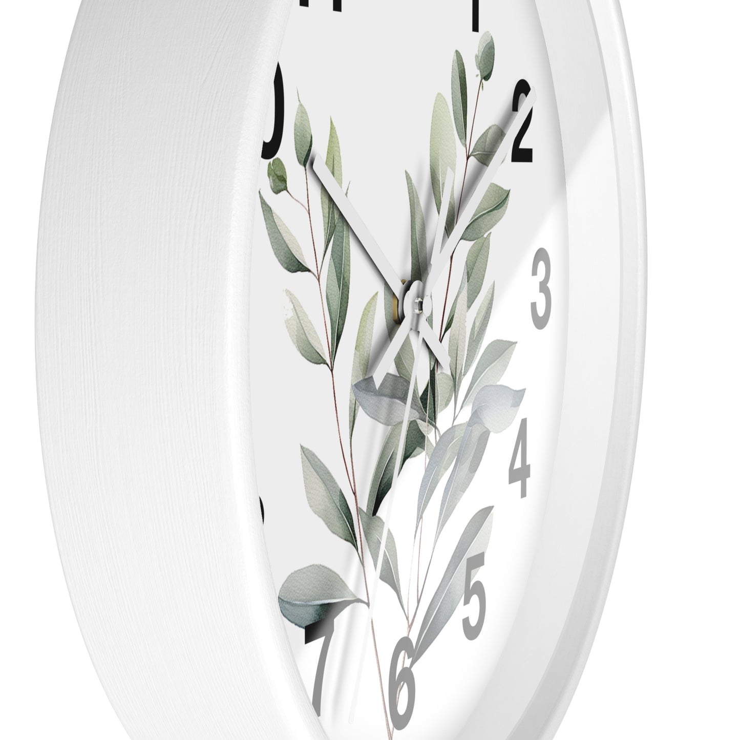 Botanical Wall Clock — Minimal Greenery Clock for Living Room & Bedroom
