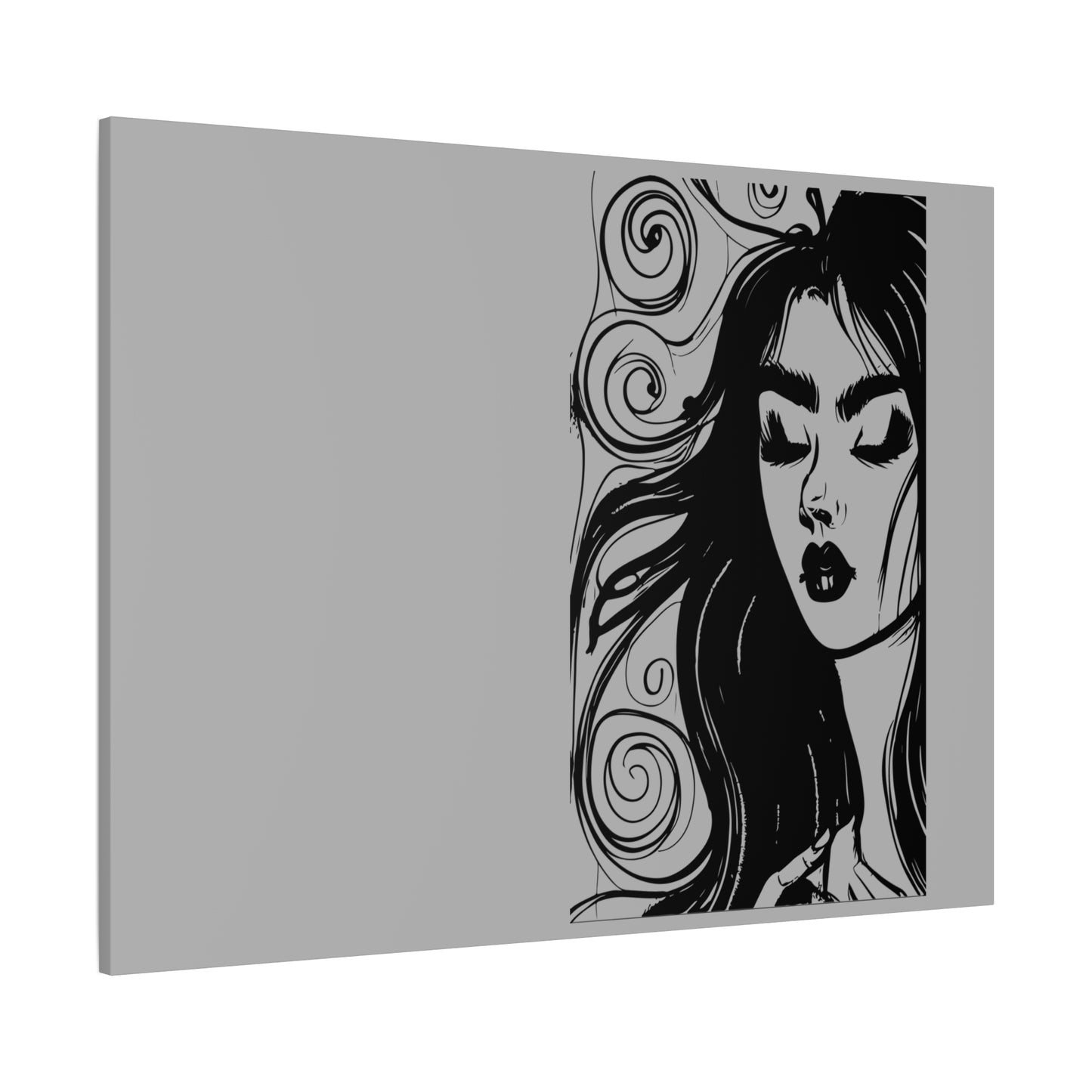 Gothic Woman Portrait Canvas Art — Matte Stretched Wall Decor