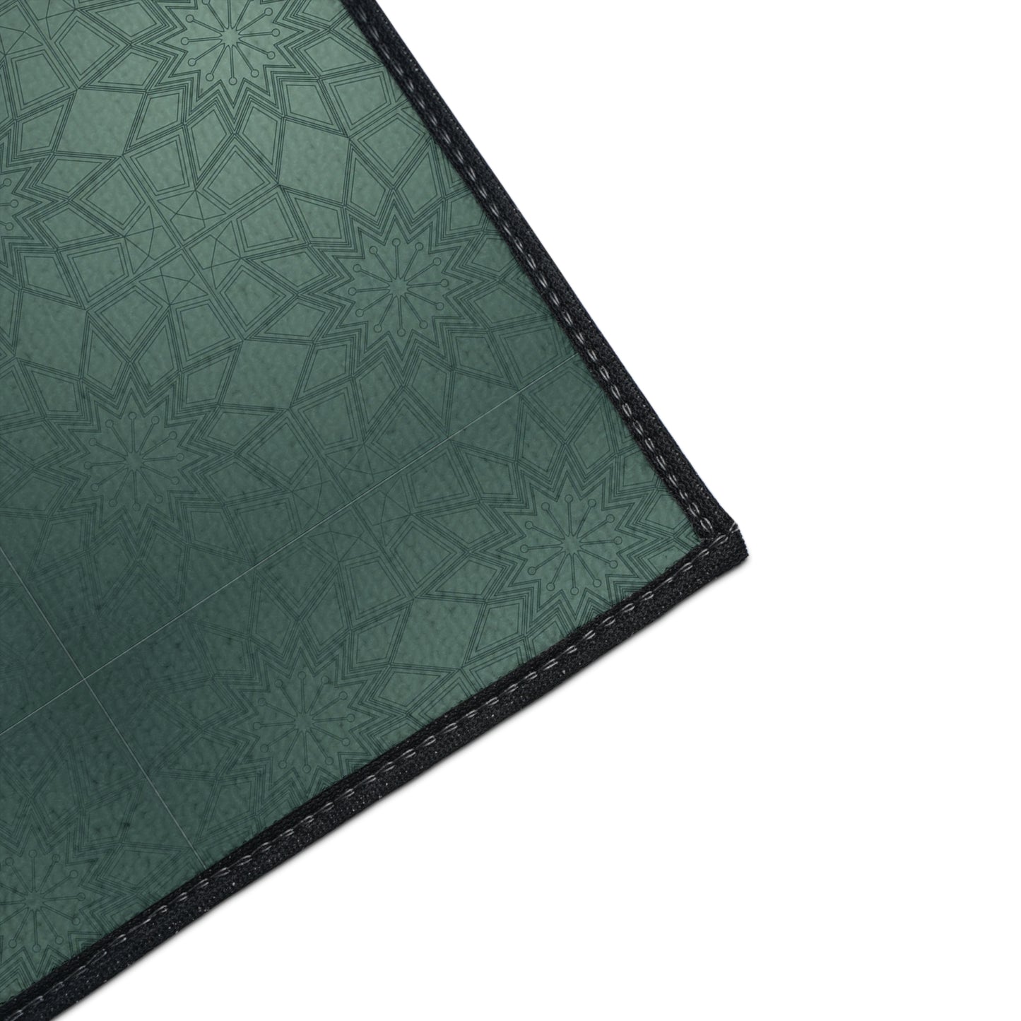 Heavy-Duty Floor Mat — Teal Geometric Anti-Fatigue Rug for Kitchen & Garage