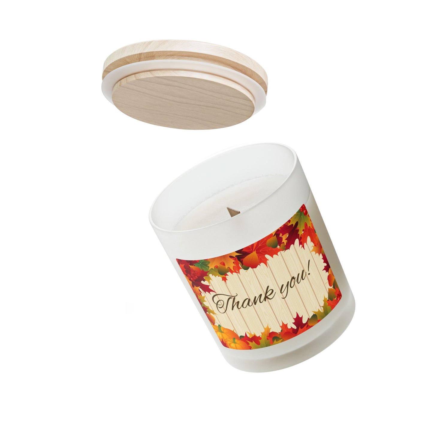 Thank You Autumn Candle — 11oz Frosted Glass Fall Scented Gift
