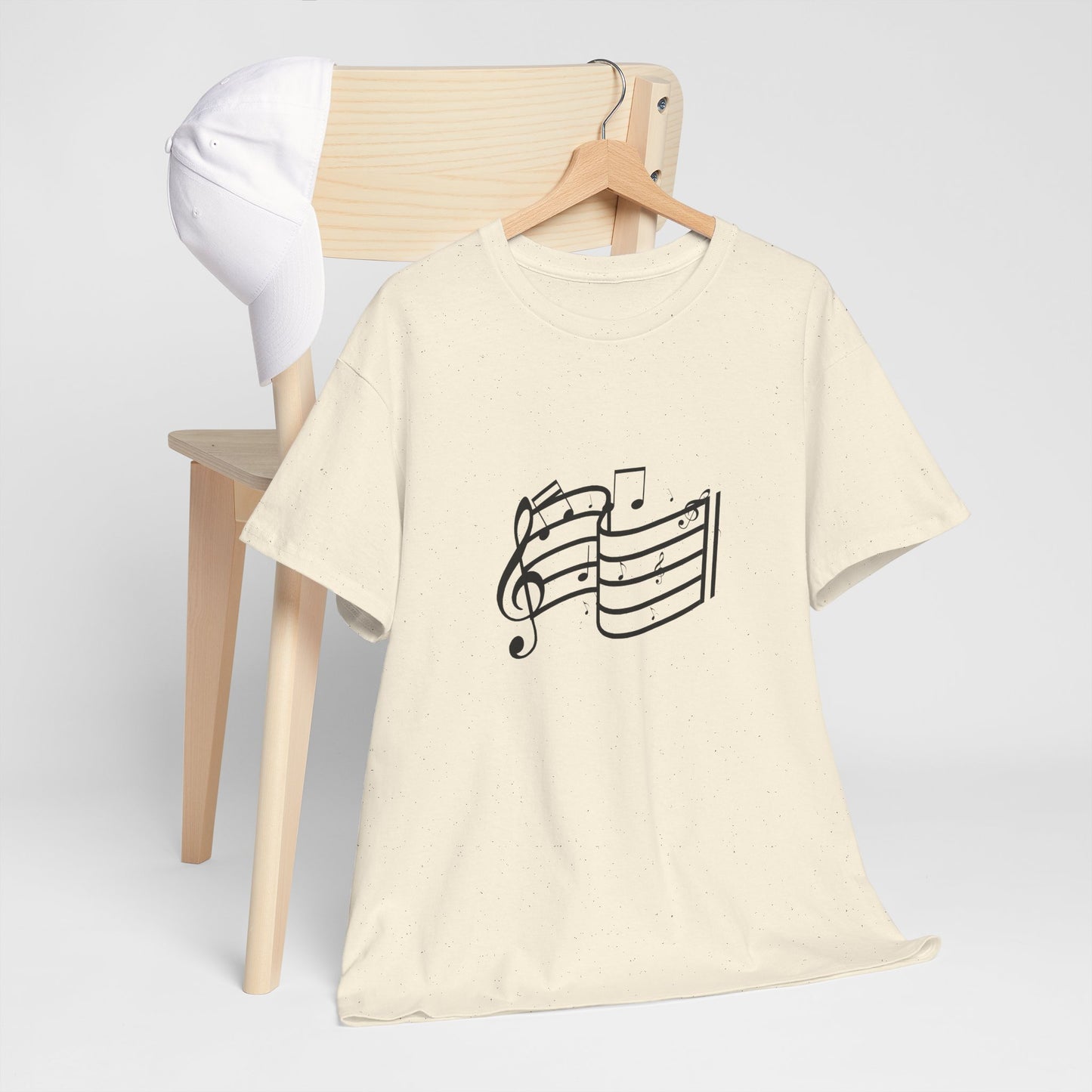 Music Notes T‑Shirt — Minimalist Sheet Music Tee for Musicians & Music Lovers