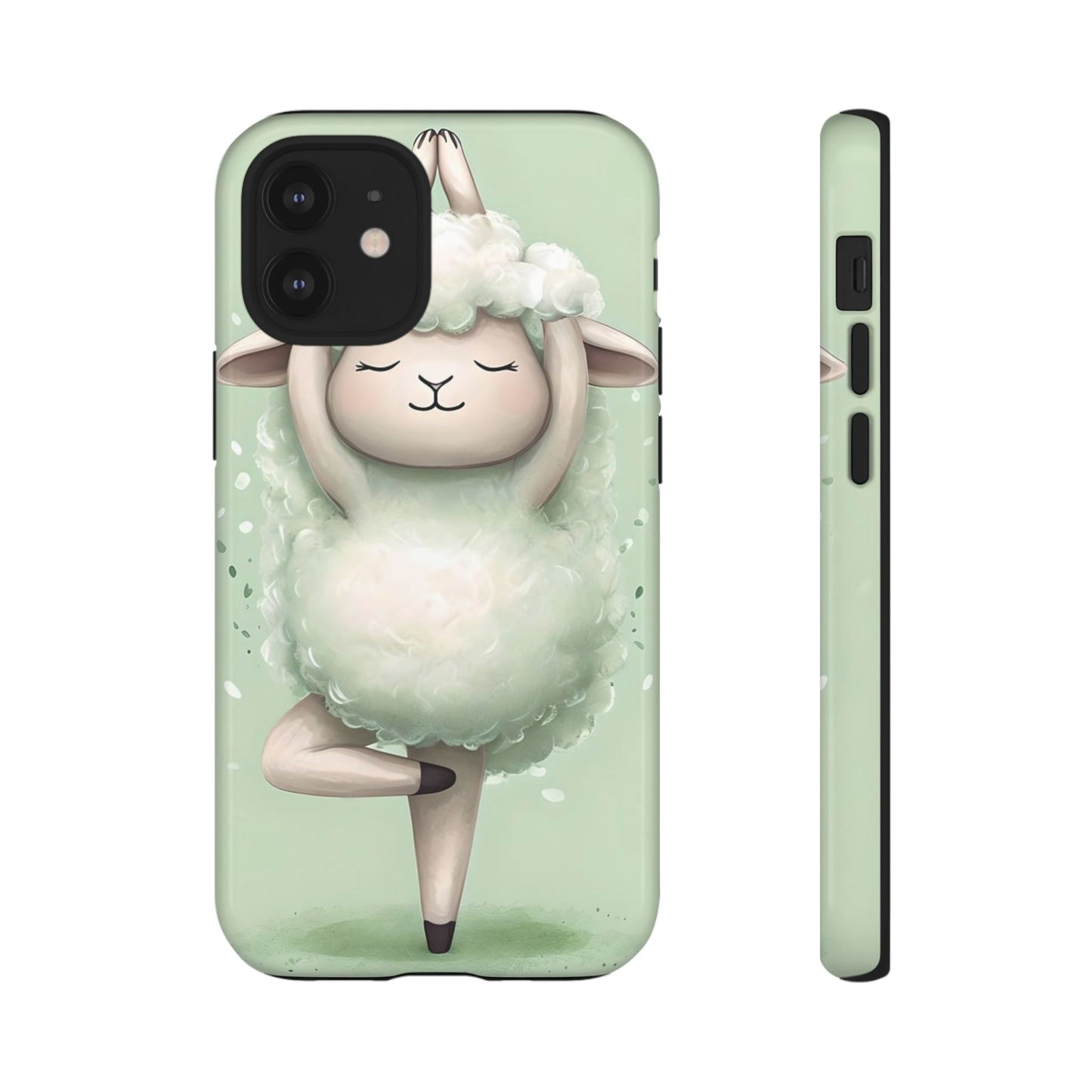 Cute Yoga Sheep Phone Case — Pastel Lamb Ballerina Protective Cover