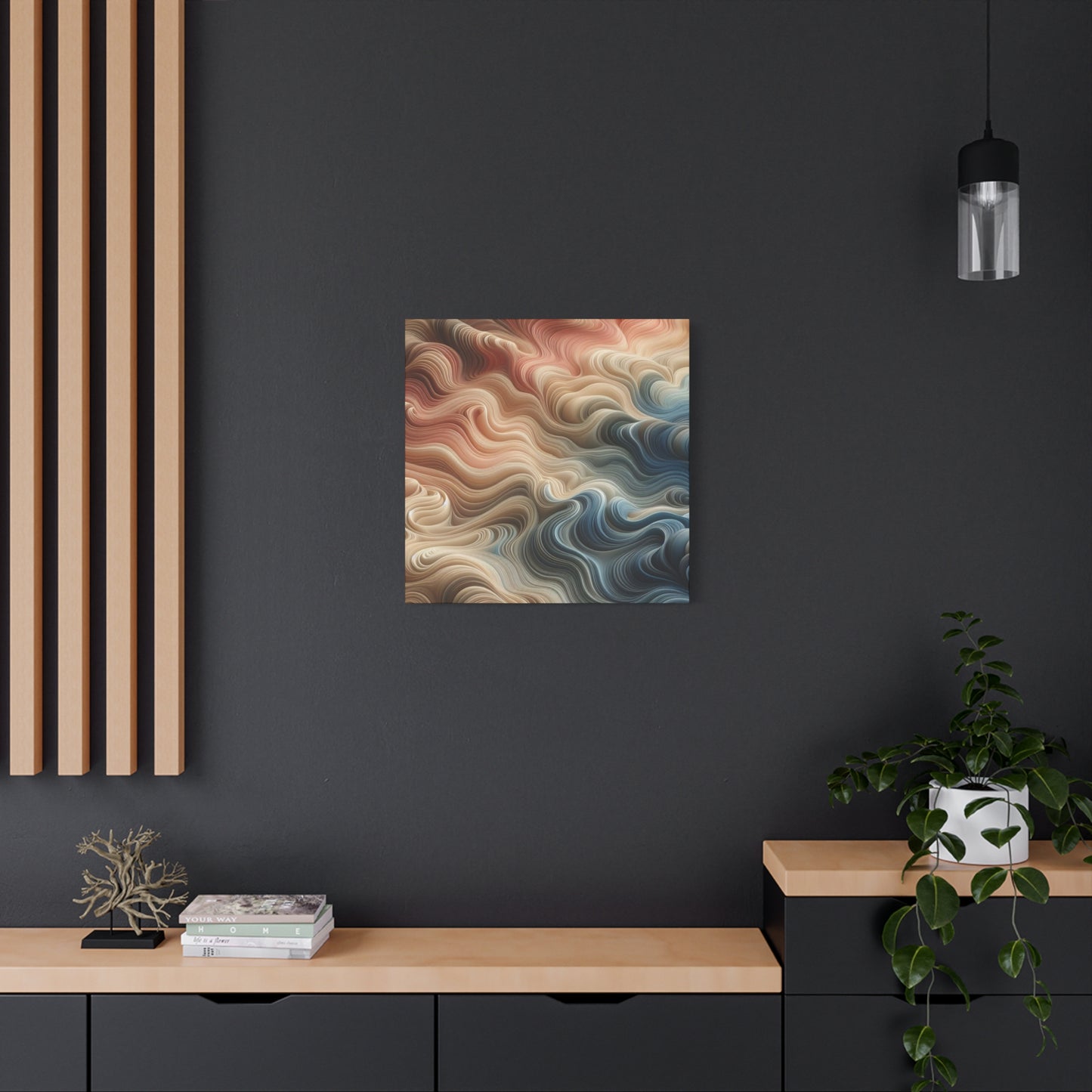 Abstract Swirl Matte Canvas Wall Art — Fluid Earth Tones, Stretched 1.25"