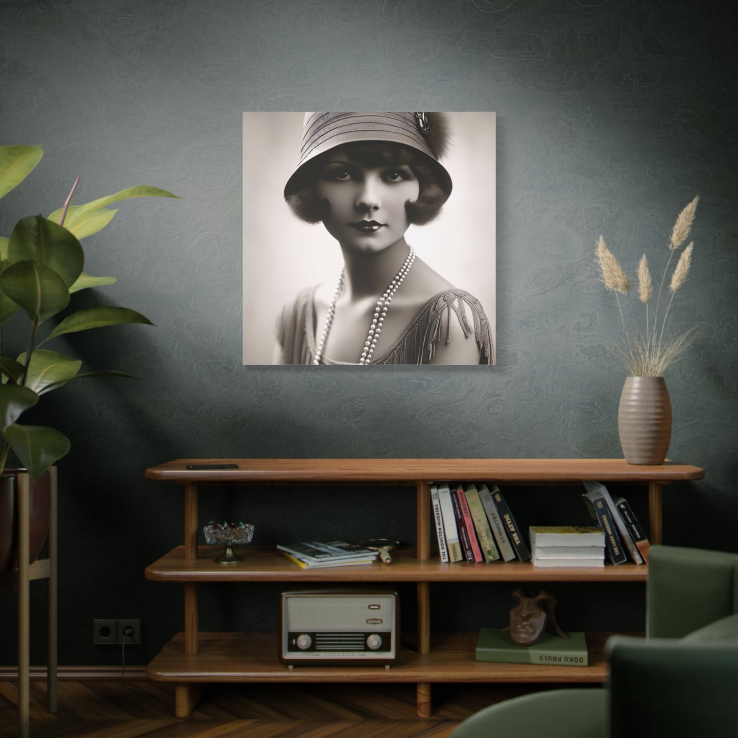 Vintage 1920s Flapper Portrait Canvas