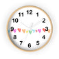 Rainbow Hand-Drawn Hearts Wall Clock | Colorful Heart Line Clock