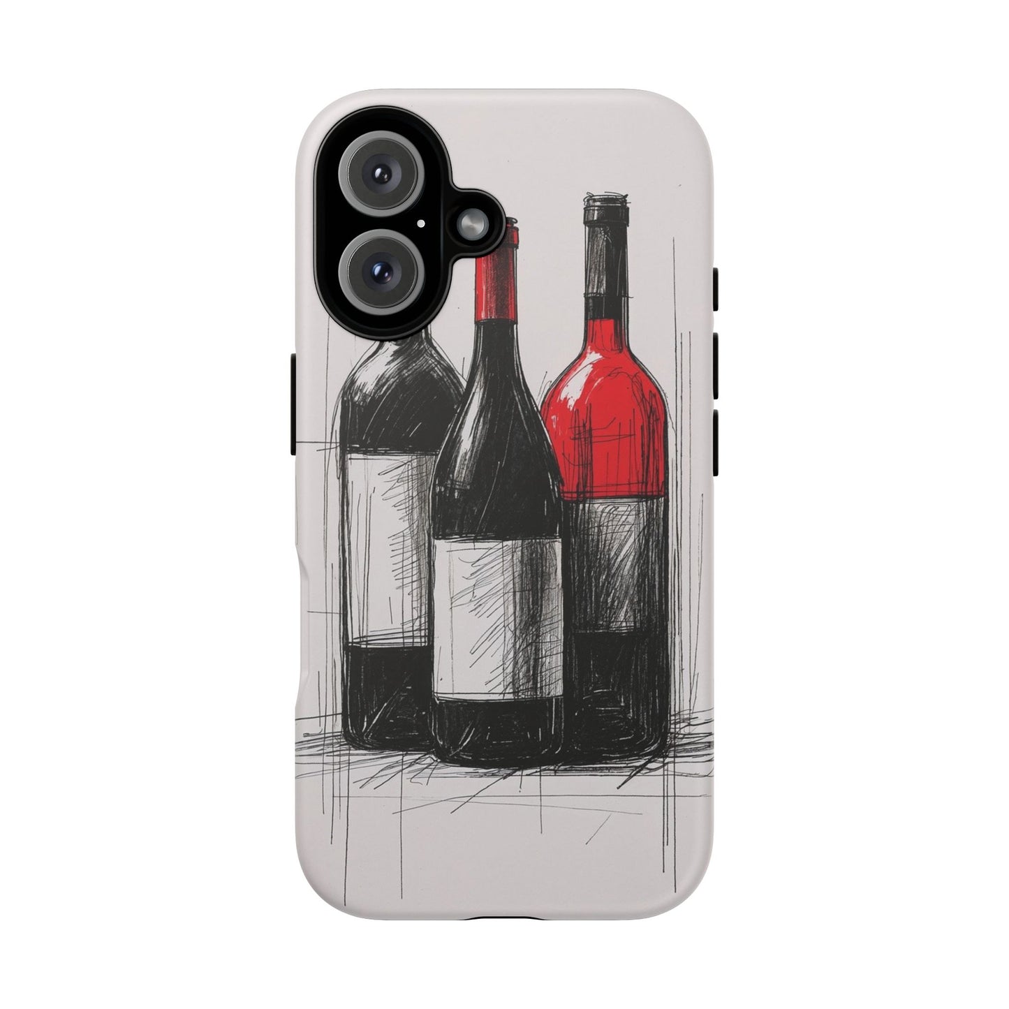 Wine Lover's Phone Case, Tough Phone Cover, Artistic Wine Design, Gift for Wine Enthusiasts, Customizable Case, Unique Wine Art