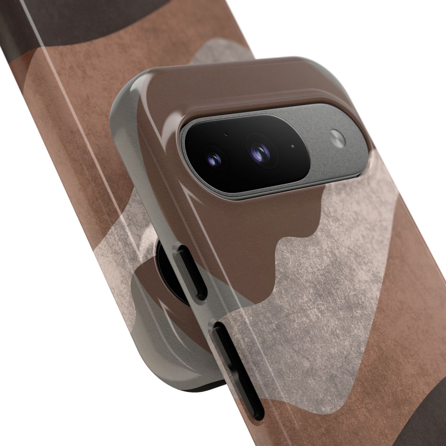 Abstract Earthtone Phone Case — Brown Layered Rugged Tough Case