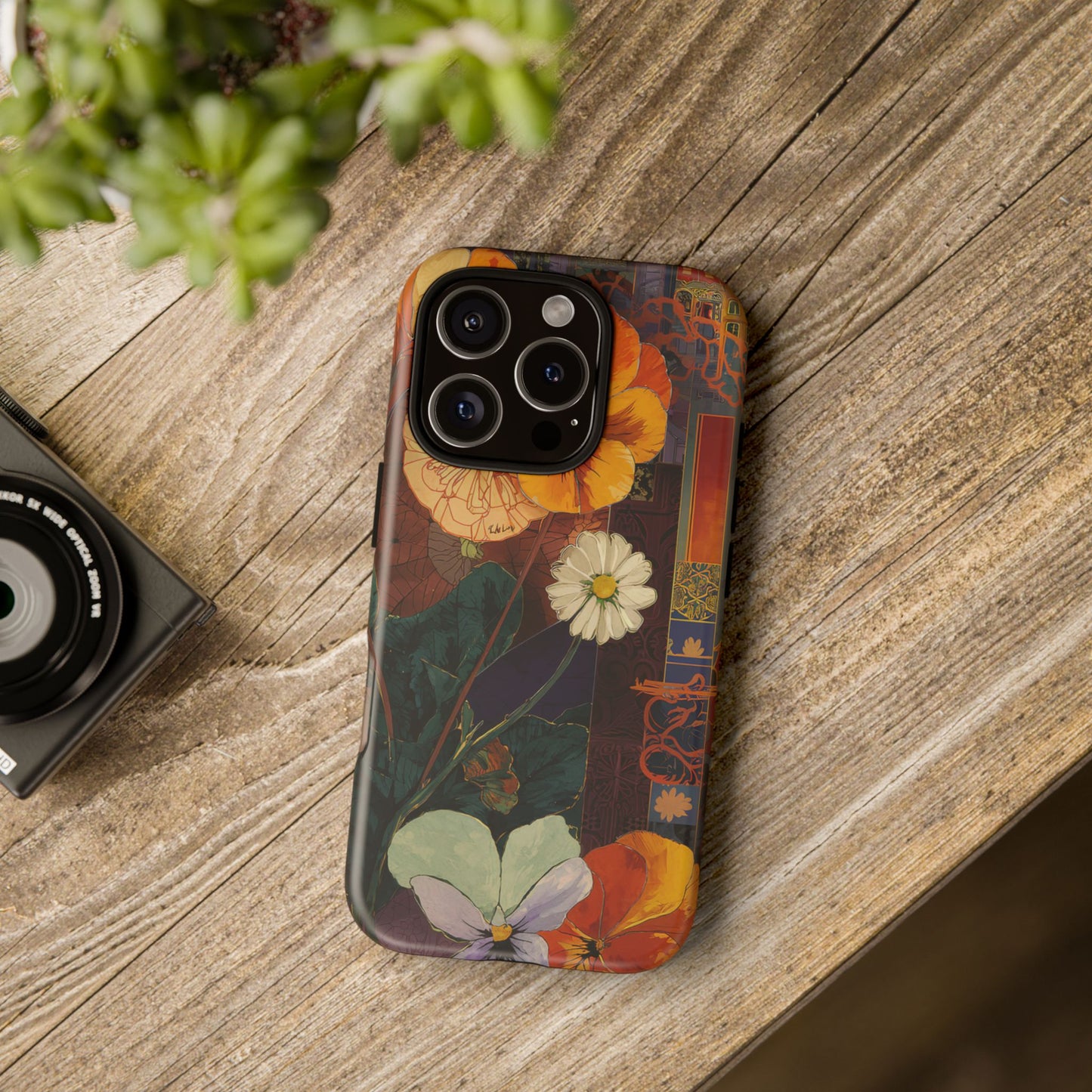 Floral Pansy Tough Phone Case — Vintage Botanical Protection