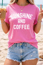 Sachet Pink SUNSHINE AND COFFEE Summer Beachwear Graphic Tee