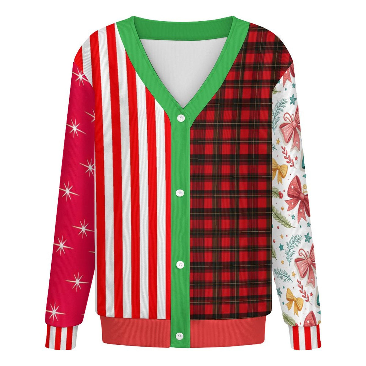 Ugly Christmas Sweater Button-Up Cardigan