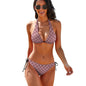 Two Piece Halter Swimsuit Pink Ribbons