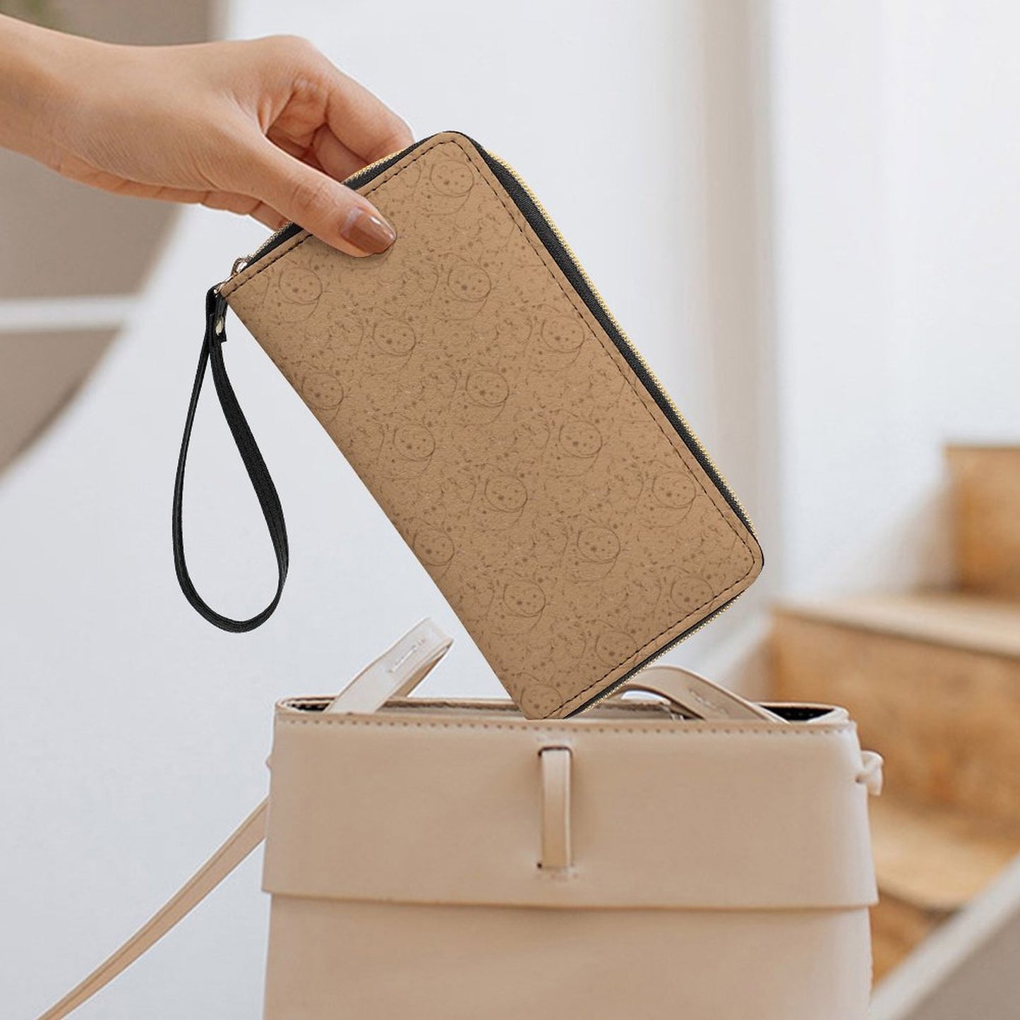 Leather Wallet with Wristlet Strap