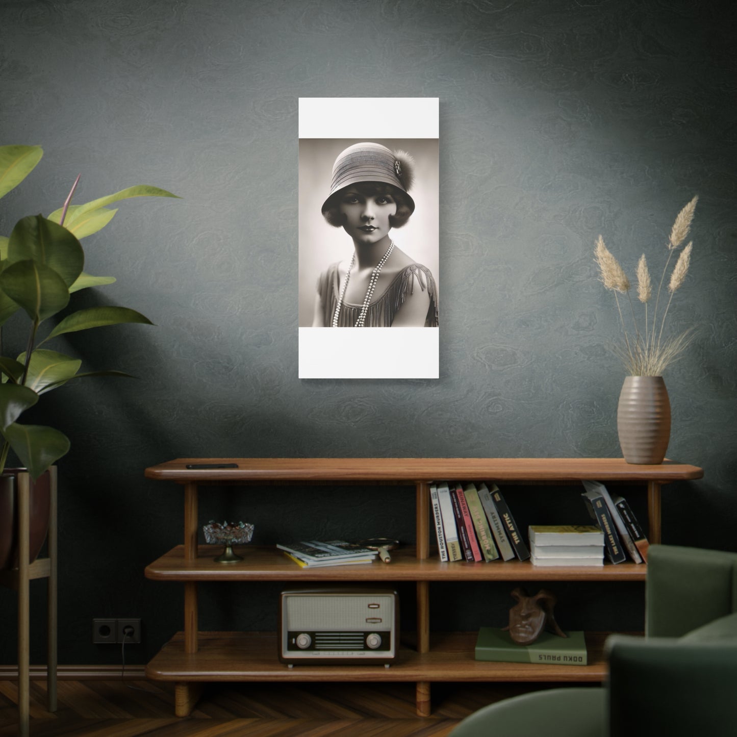 Vintage 1920s Flapper Portrait Canvas