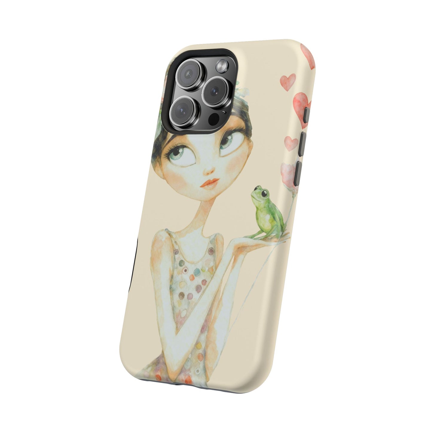 Whimsical Girl with Frog Magnetic Impact Phone Case
