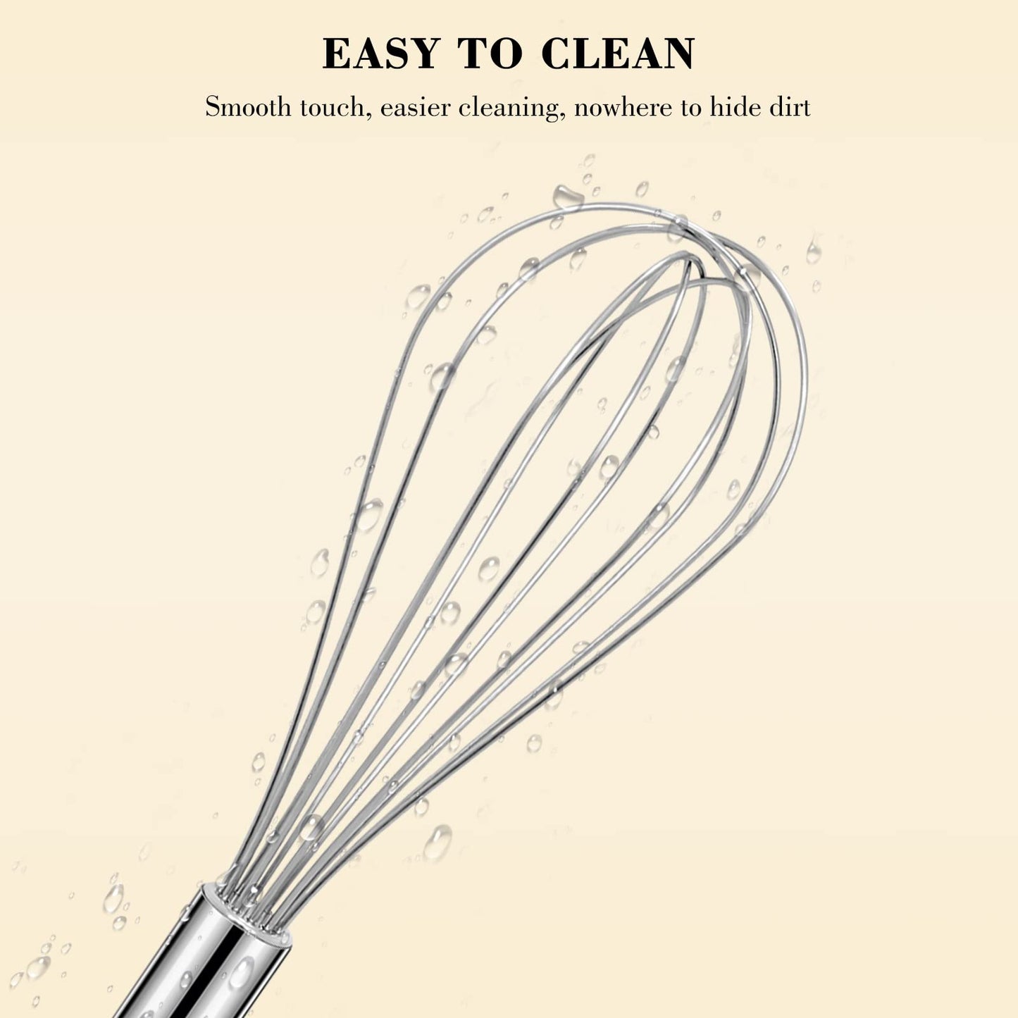 NileHome Stainless Steel Whisk Set 8" 10" 12" Kitchen Whisk Balloon Whisk Kitchen Wisk Wire Whisks for Cooking, Whisking, Blending, Beating, Stirring-3 Pack…