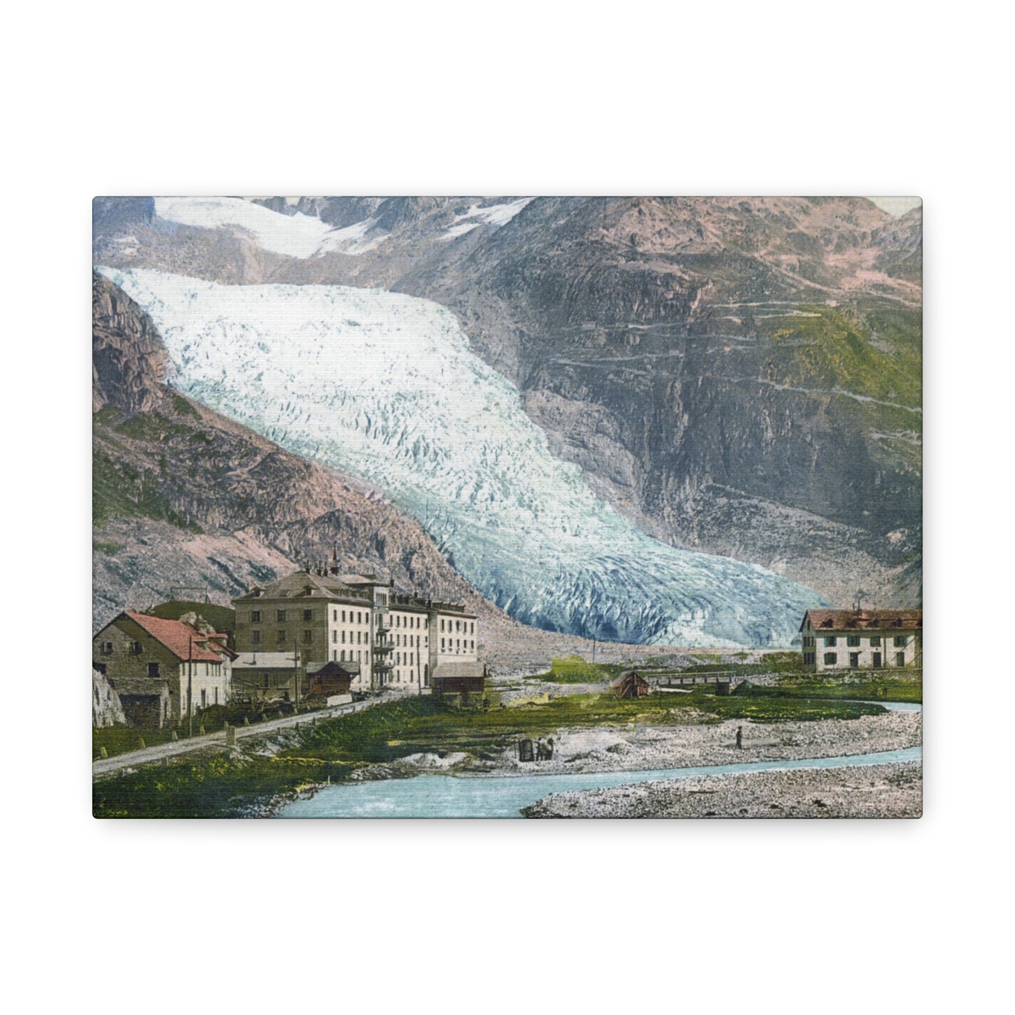 Glacier Village Matte Canvas Print