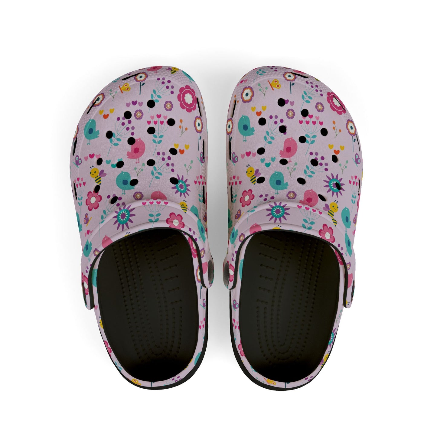Kids Floral Clogs — Pink EVA Foam Garden Slip-Ons
