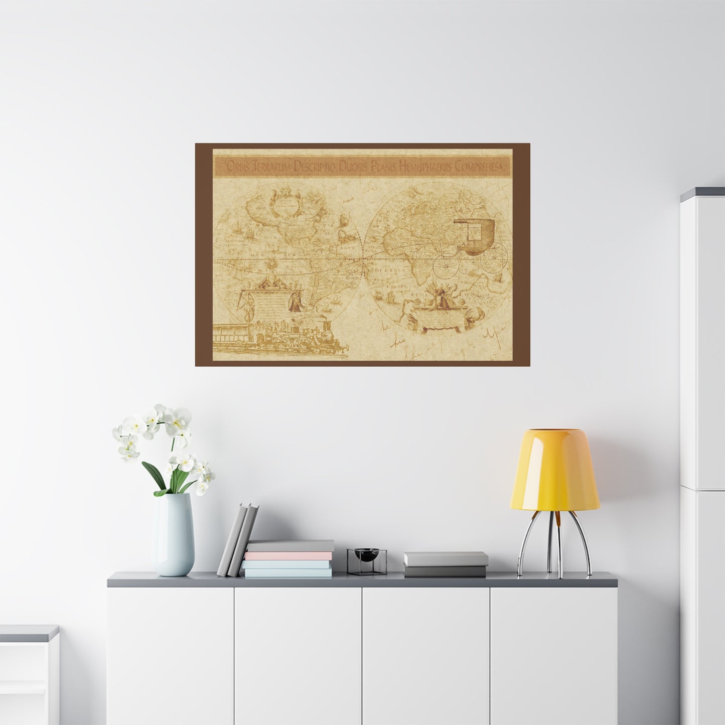 Vintage World Map Canvas Print — Matte Stretched Wall Art