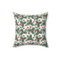 Festive Holly Square Pillow - Cozy Holiday Decor, Throw Cushion, Christmas Gift, Home Accent, Decorative Pillow