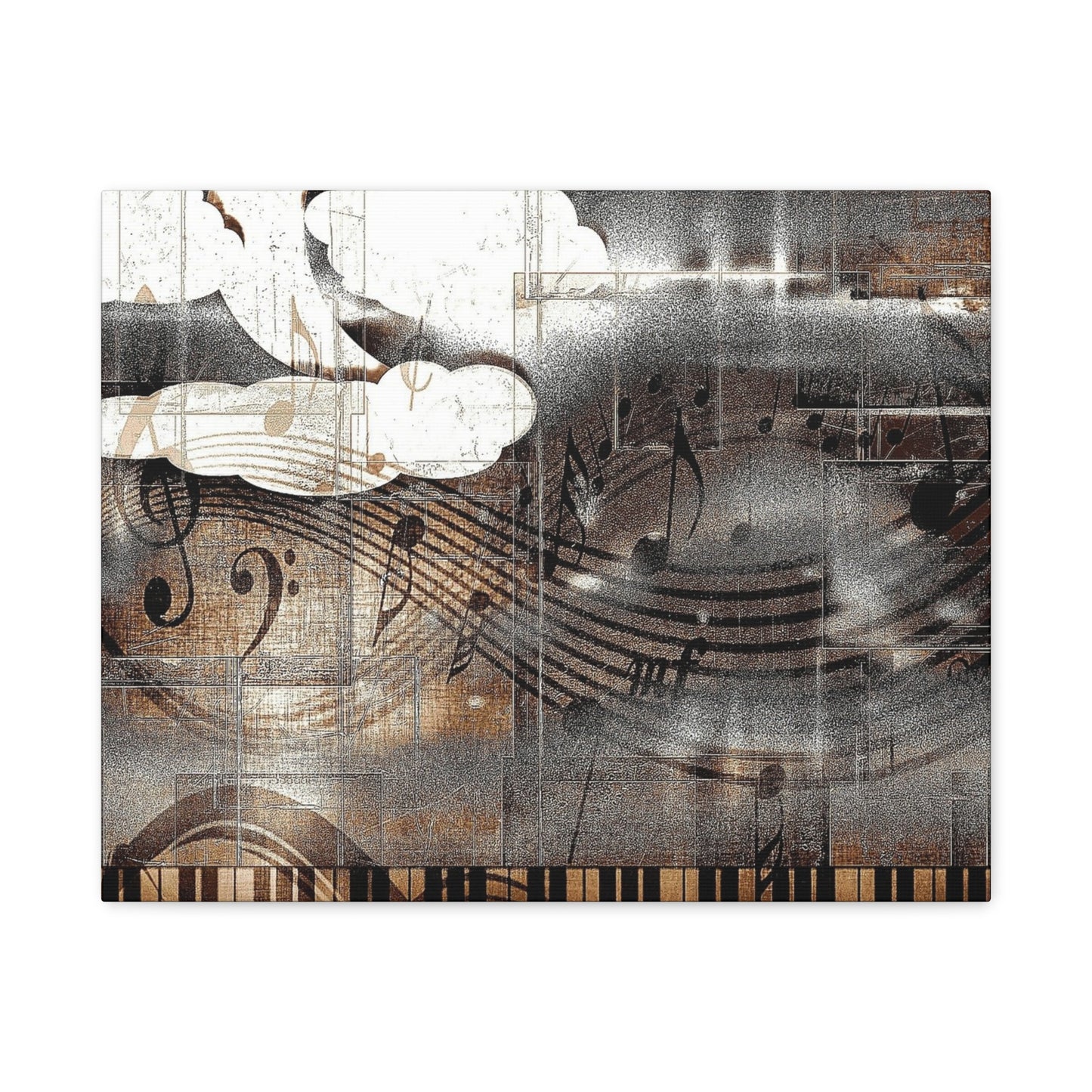 Abstract Musical Notes Matte Stretched Canvas Art (1.25")