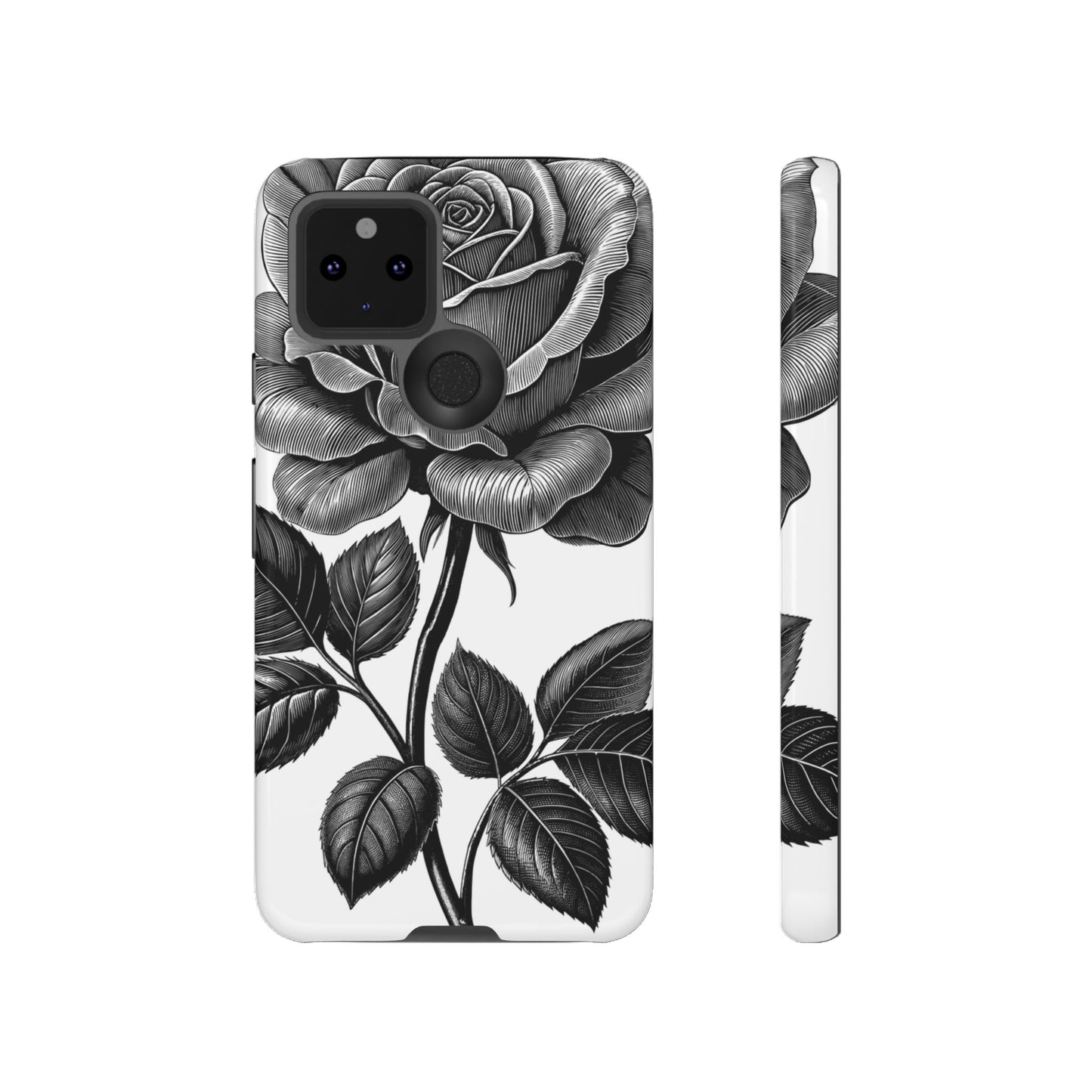 Elegant Floral Phone Case - Tough Cases, Black Rose Design, Floral Phone Cover, Stylish Phone Accessory, Gift for Her, Mother's Day