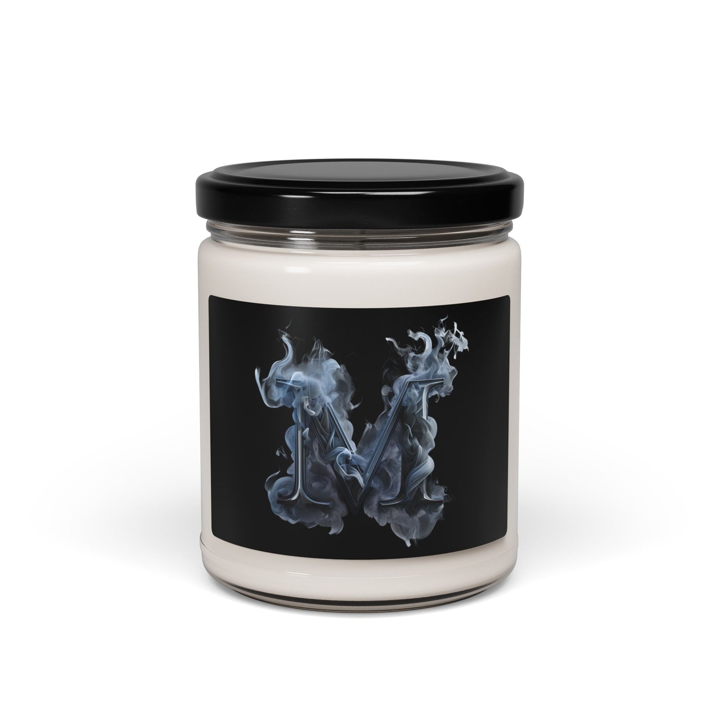 Monogram Smoke 'M' Soy Candle – 9oz Scented Jar, Moody Home Fragrance Gift