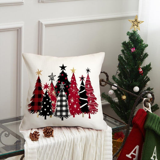 Christmas Pillow (with or w/o inserts)18X18 Inch Watercolor Christmas Tree Stars