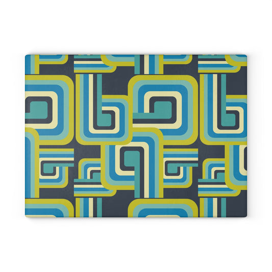 Retro-Inspired Glass Cutting Board, Stylish Kitchen Decor, Gift for Newlyweds, Housewarming, Modern Cooking, Unique Homeware