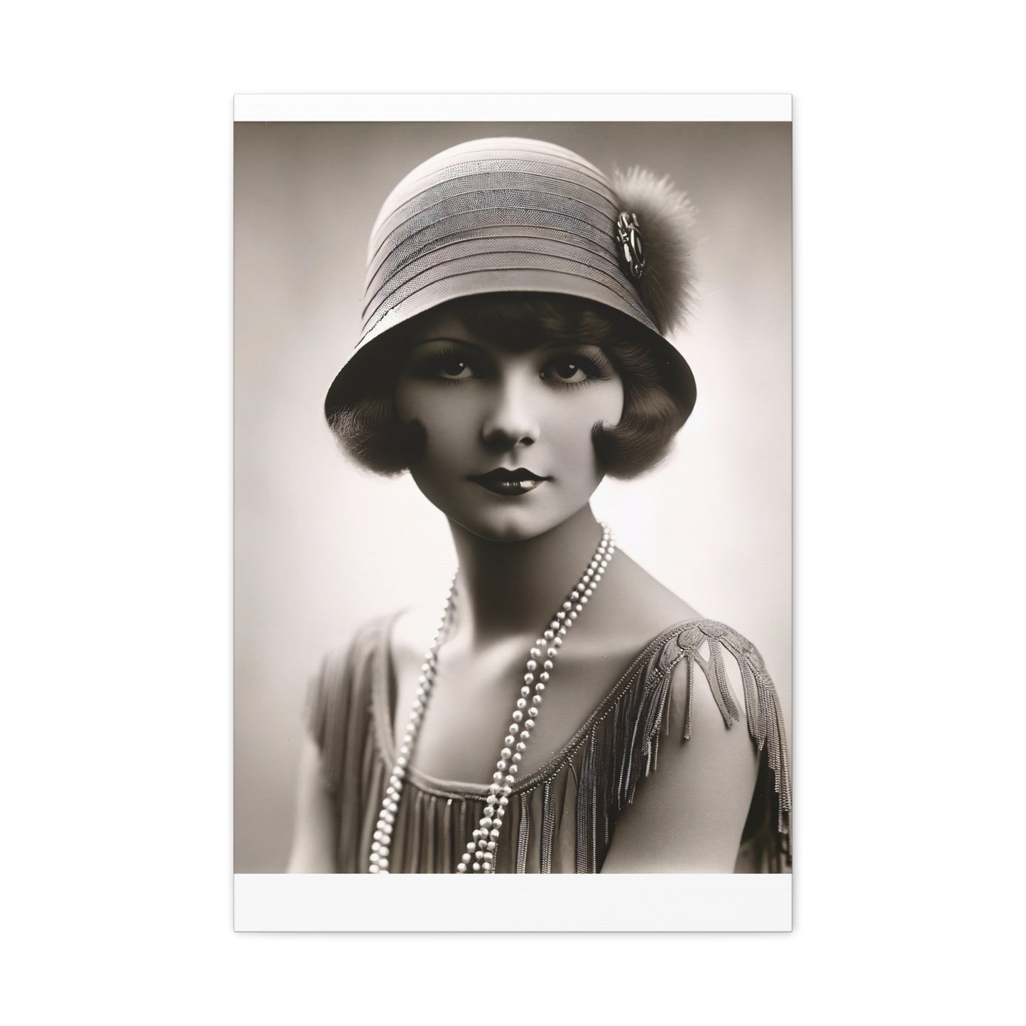 Vintage 1920s Flapper Portrait Canvas