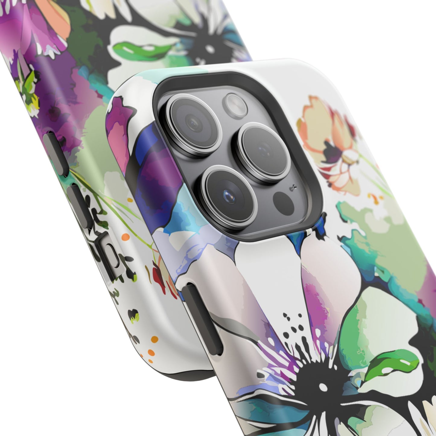 Floral Watercolor Magnetic Phone Case — Impact‑Resistant Protective Cover