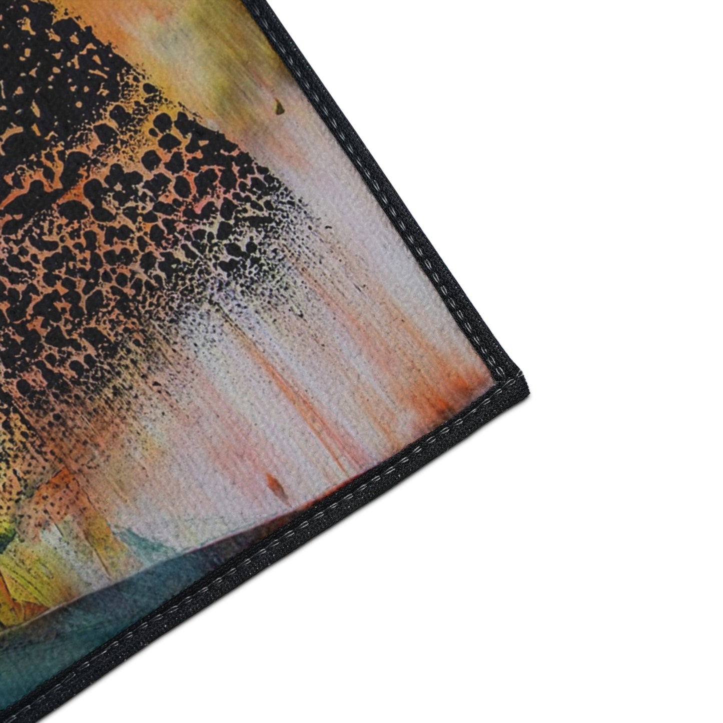 Abstract Art Heavy-Duty Floor Mat — Vibrant Brushstroke Entry Rug