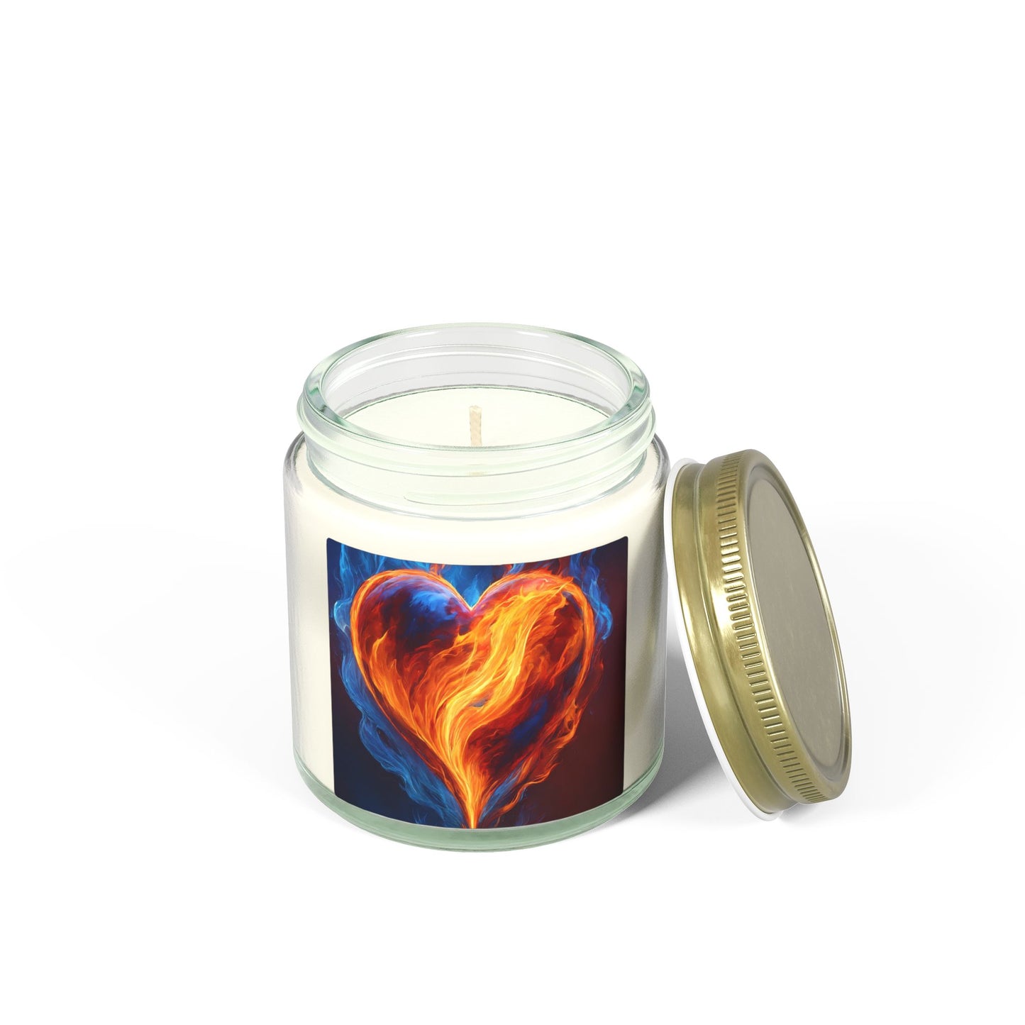 Coconut Apricot Scented Candle — Fiery Heart Jar (4oz/9oz)