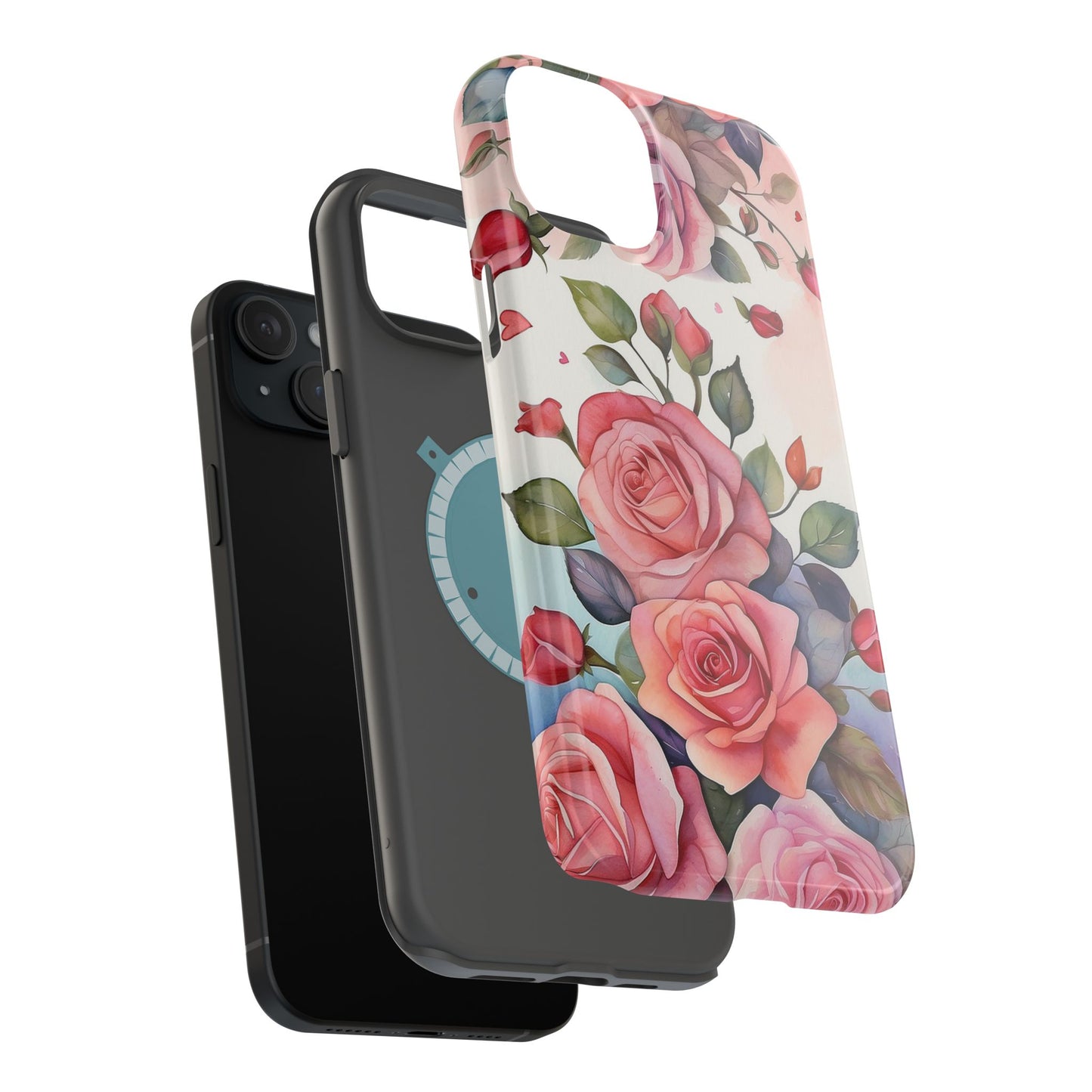 Floral Rose Magnetic Phone Case — Impact-Resistant Protective Cover