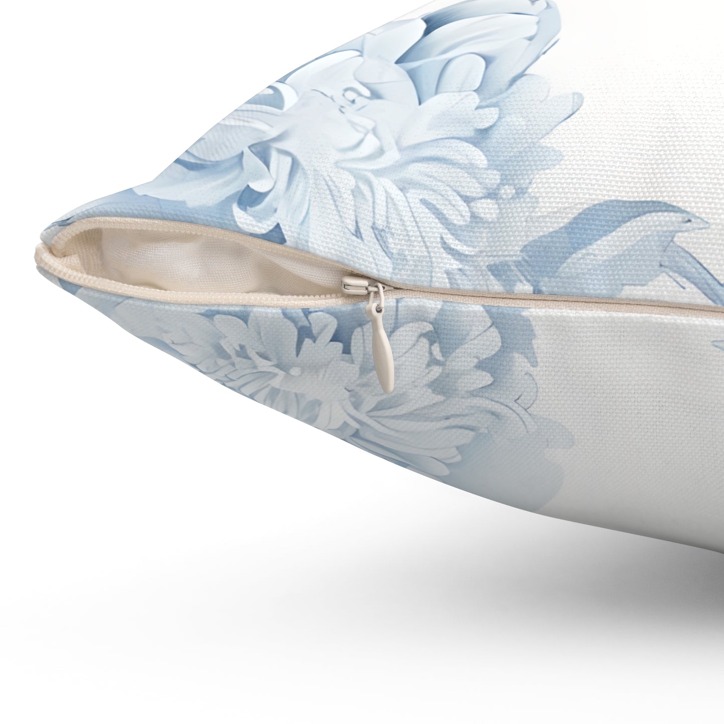 Monogram Pillow - Blue Floral Letter 'A' Square Throw Pillow