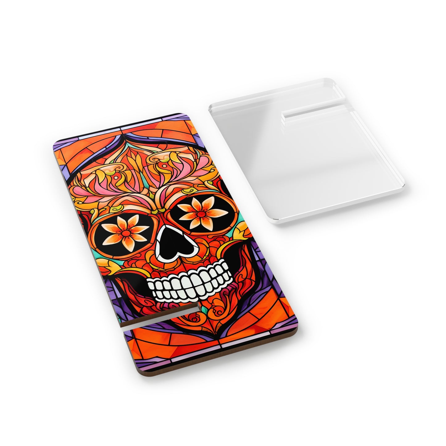 Phone Stand — Colorful Day of the Dead Sugar Skull Mobile Display