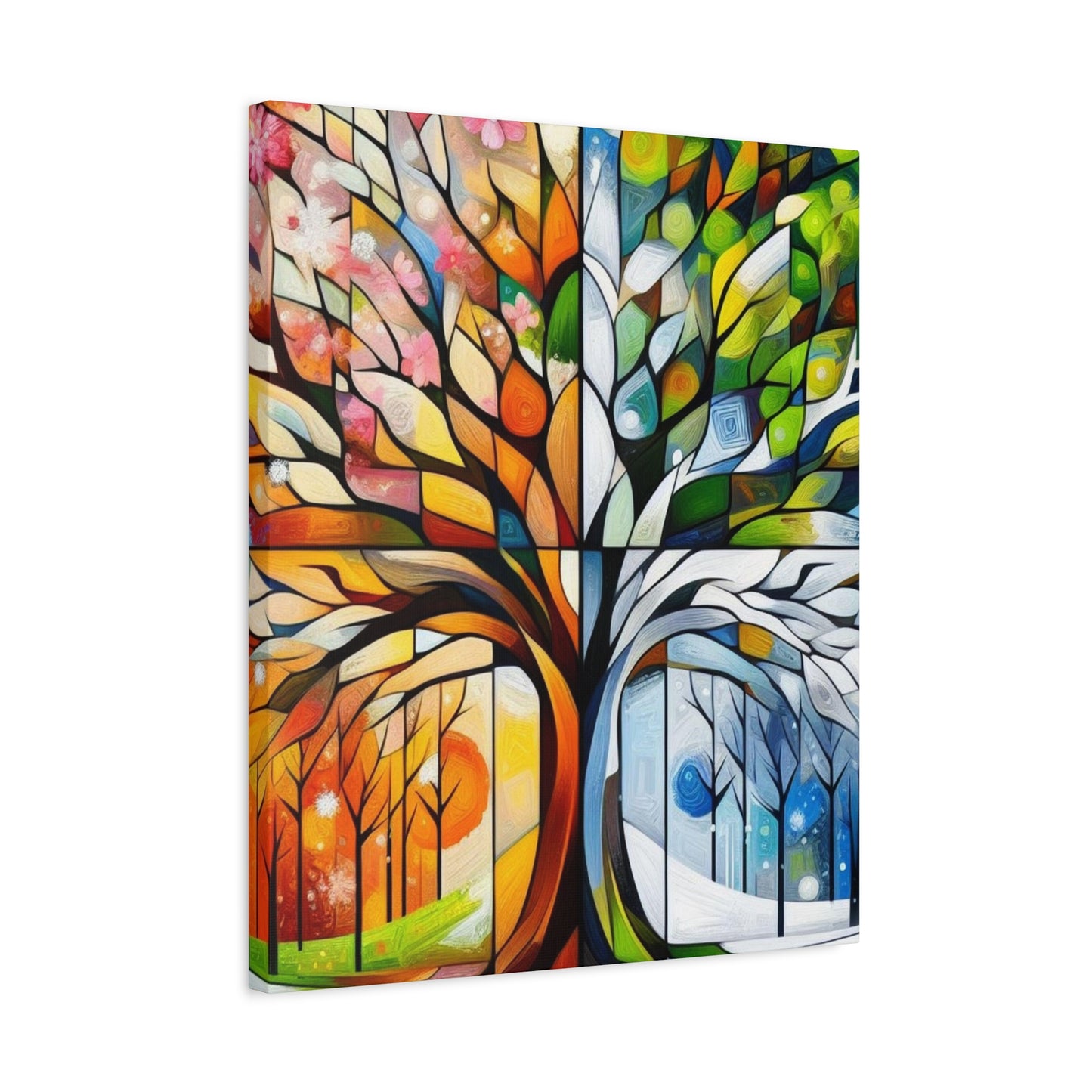Seasons Tree Matte Canvas Wall Art — Stretched 1.25"