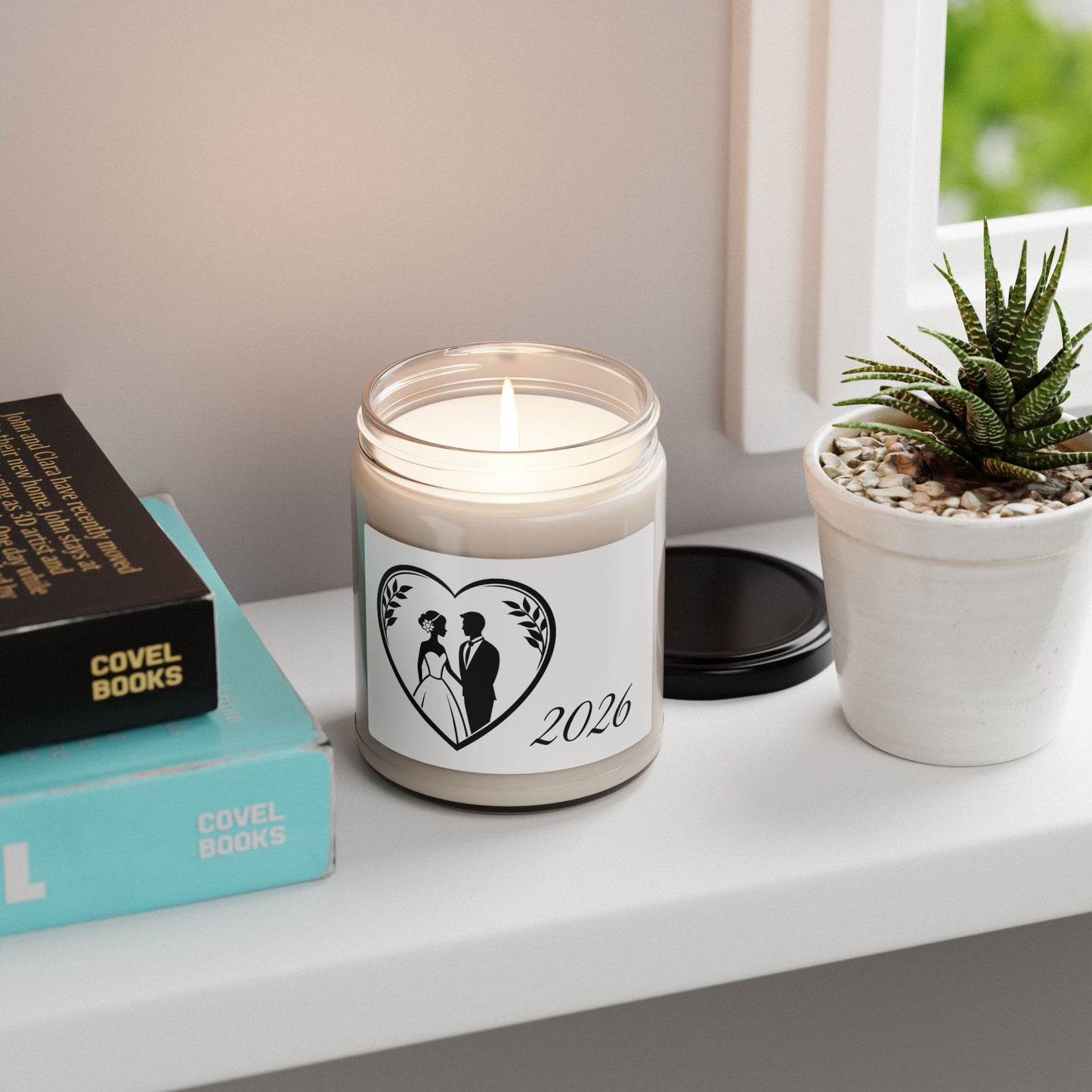 Wedding Couple 2026 Scented Soy Candle — Bridal Favor & Save-the-Date Gift