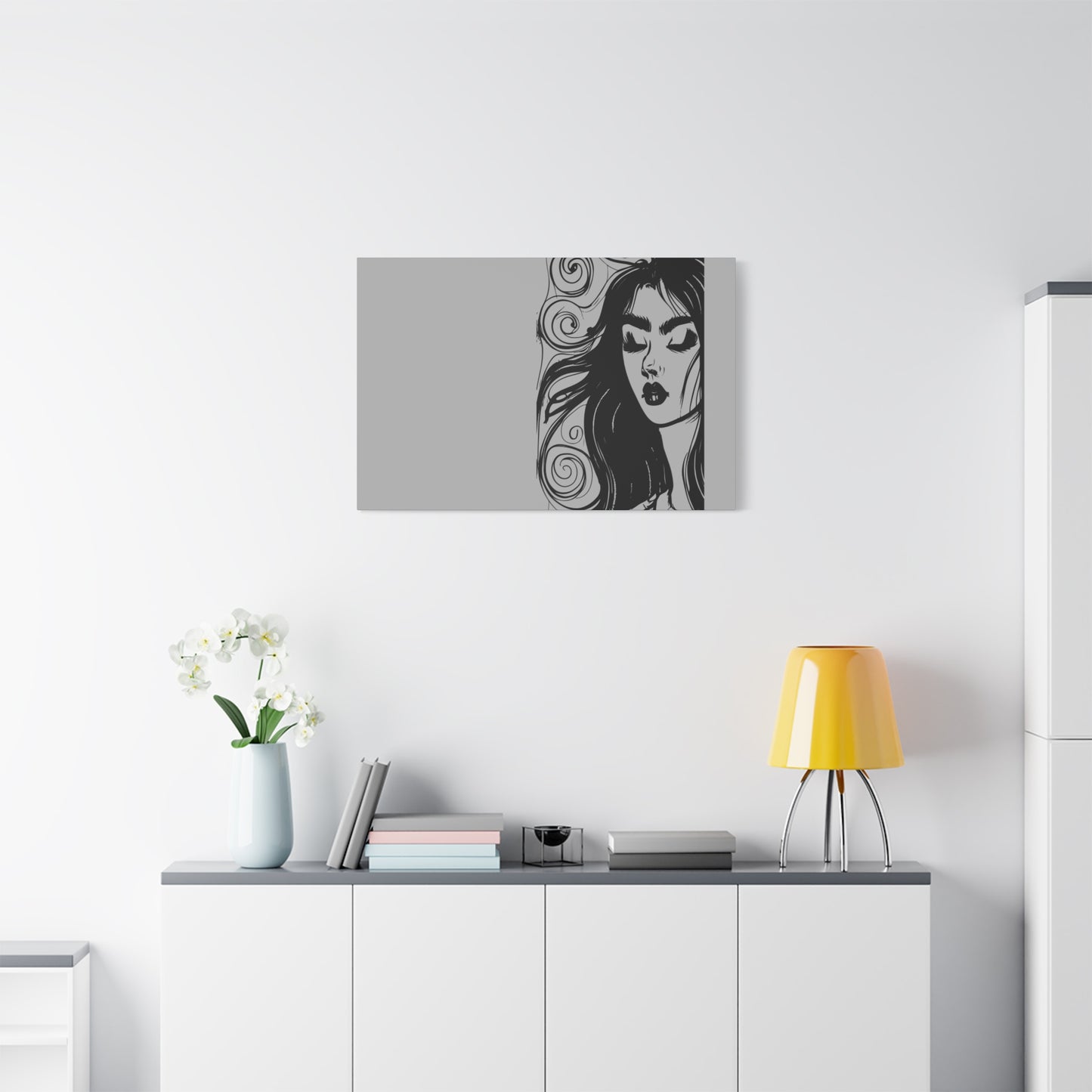 Gothic Woman Portrait Canvas Art — Matte Stretched Wall Decor