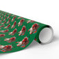 Christmas Dachshund Wrapping Paper — Green Santa Dog Gift Wrap