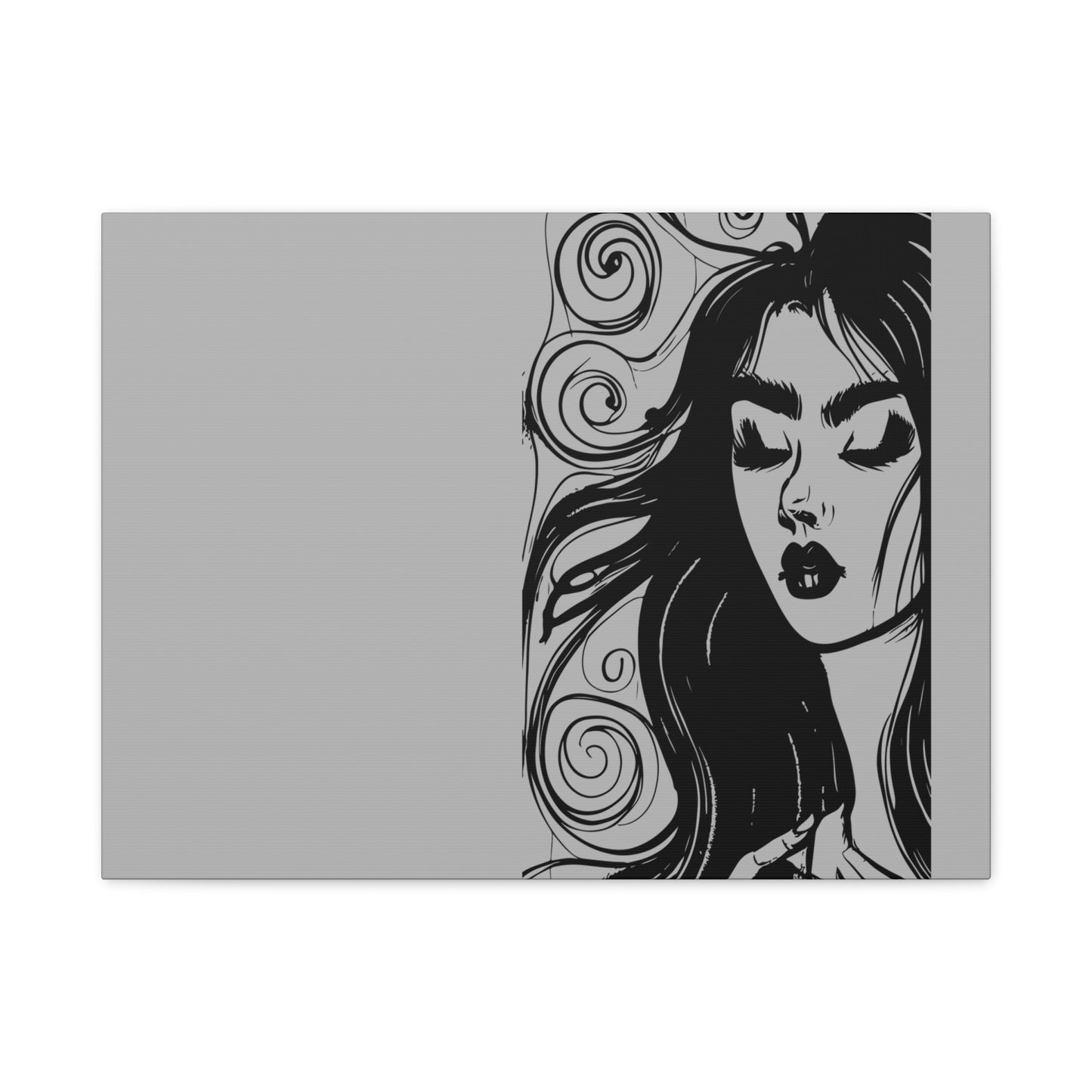 Gothic Woman Portrait Canvas Art — Matte Stretched Wall Decor