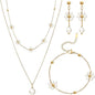 Tondiamo 5 Pcs Gold Jewelry Set for Women Daisy Pearl Jewelry Wedding Pearl